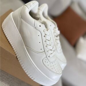 Steve Madden White Platform Sneakers